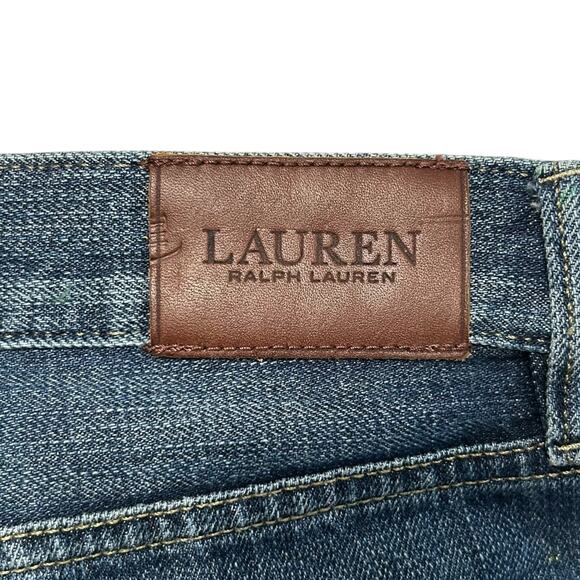 Lauren Ralph Lauren Paint Splatter Jeans Women's Sz 4 Medium Wash Artsy Mid Rise - Picture 5 of 6